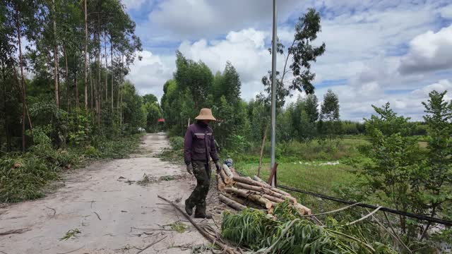 Farmer Walking Rural Dirt Road