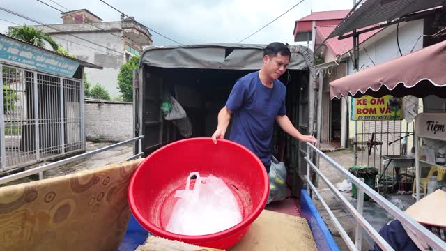 Man Handling Water Basin