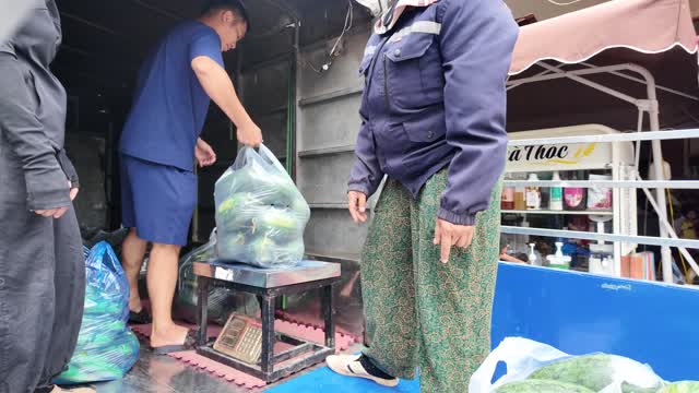 Weighing Bag On Scale