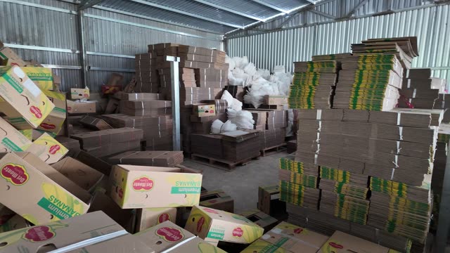 Stacks Of Flat Banana Boxes