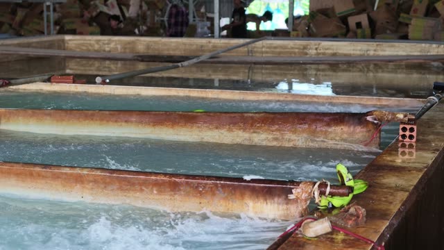 Water Splashing In Rusty Wash Trough
