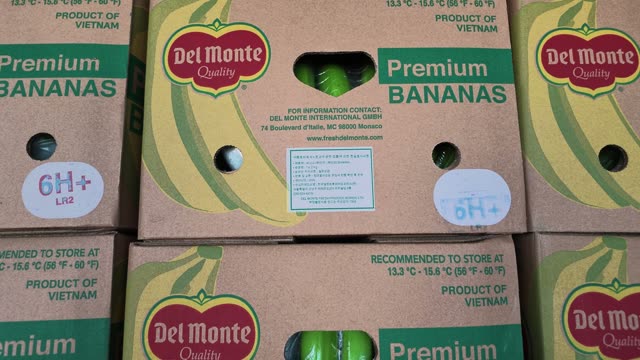 Close-Up Of Del Monte Premium Banana Boxes