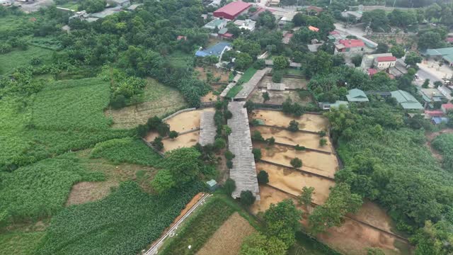 Drone View Of Farm And Village