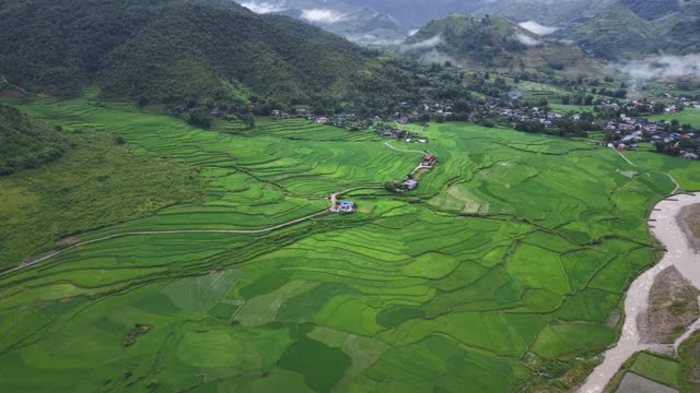 Green Fields Along Winding River