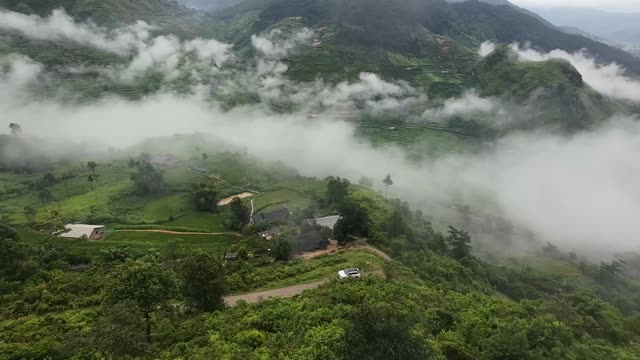 Hillside Village Homes Amid Forest