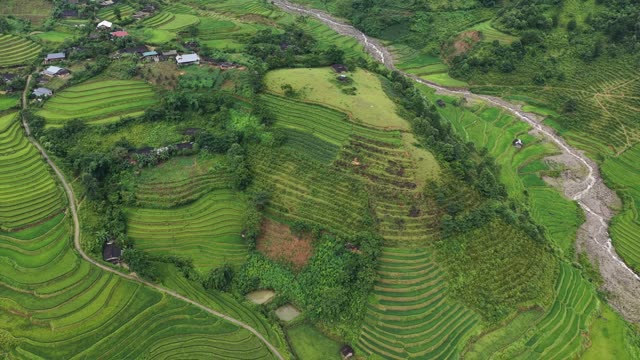 Terraced Mound Beside Winding Stream