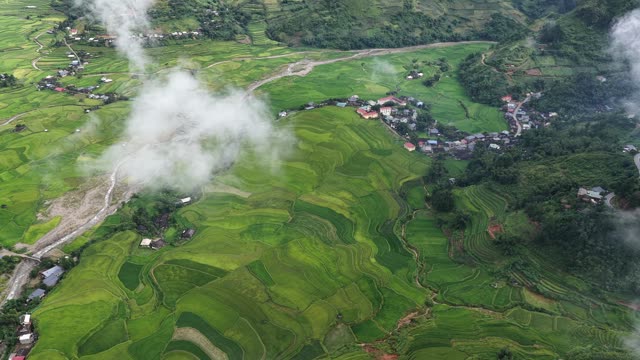 Clouds Drifting Over Green Terraces