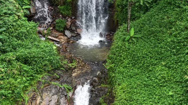 Waterfall Cascading Over Rocks