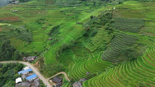 Village Amid Terraced Fields