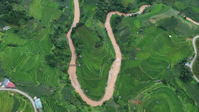 Layered Terraces With Red Soil