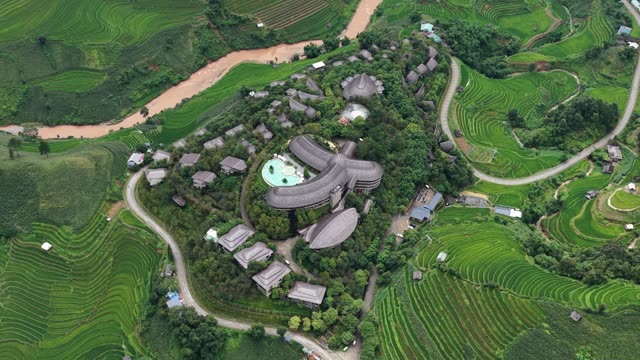 Thatched Resort Amid Terraced Hills