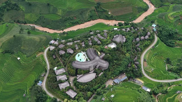 Resort Buildings Amid Green Terraces