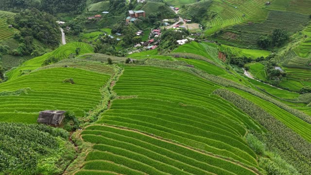 Mountain Village Amid Terraced Slopes