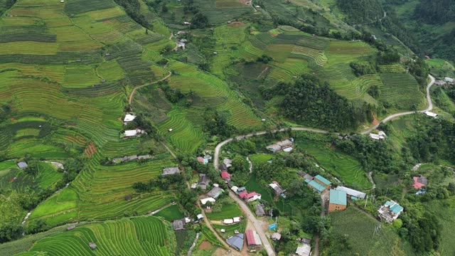 Rural Village Nestled In Terraces