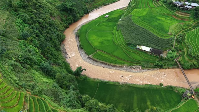 River Curving Through Green Valley
