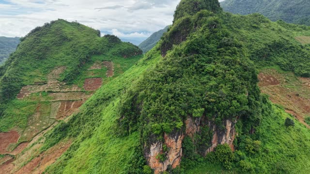 Karst Ridge Beside Terraced Farmland