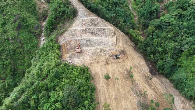 Mountain Ridges With Landslide Scars
