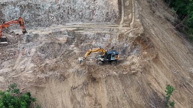 Road Construction On Forested Ridge