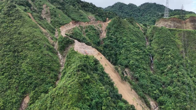Road Cut Into Steep Mountainside
