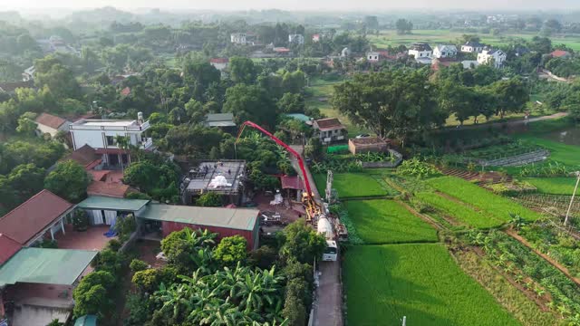 Aerial Village Construction Overview