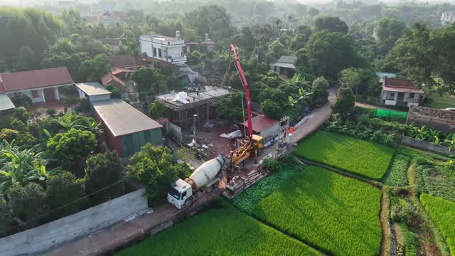 Drone View Building Site Paddies