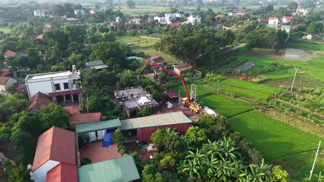 Building Site Among Rice Paddies