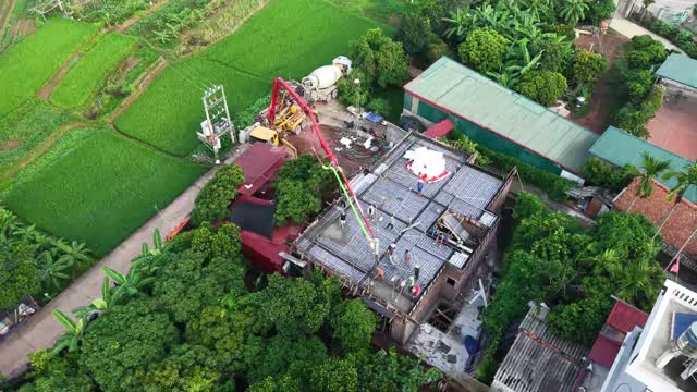 Pump Boom Over Village Home