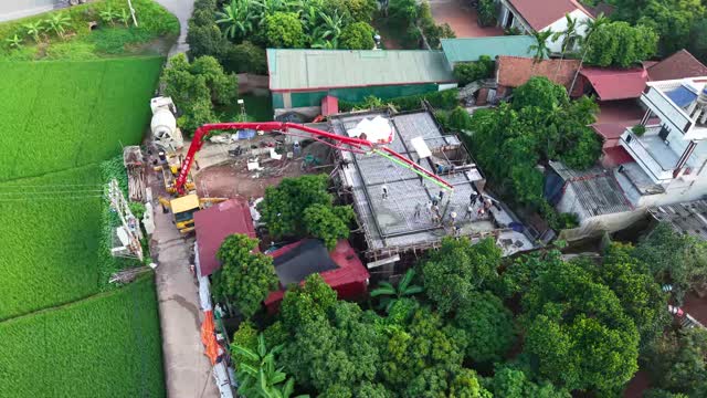 Aerial Concrete Pump Village