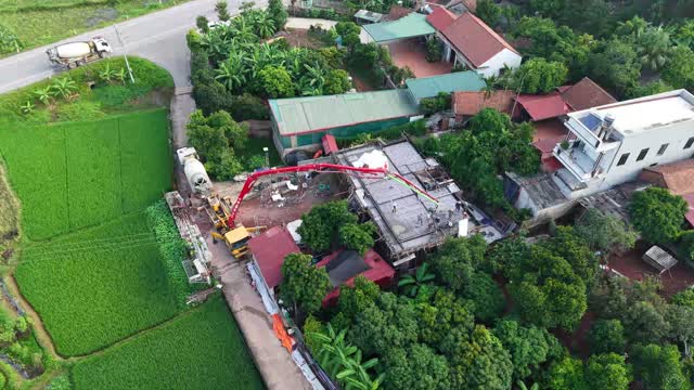 Aerial Concrete Pump Village Site
