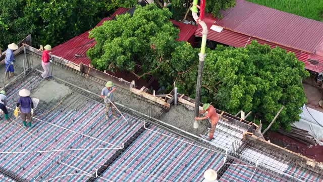 Aerial Concrete Pour On Deck