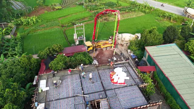 Aerial Village Construction Overview