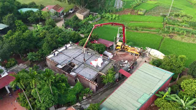 Wide Aerial Village House Site