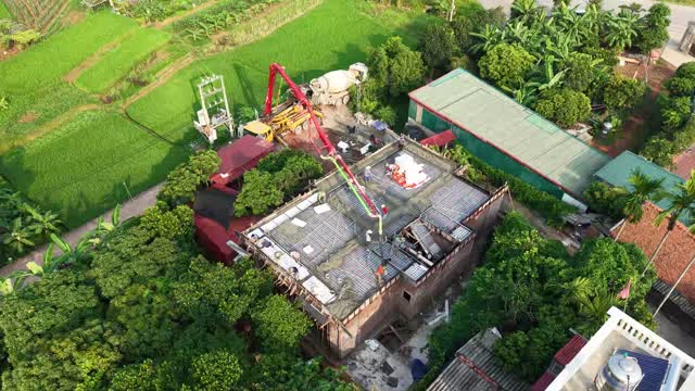 Village Home Construction Aerial