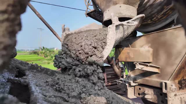 Concrete Pouring From Chute