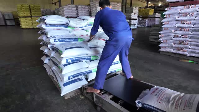 Handling Feed Sacks Indoor