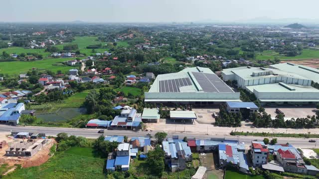Aerial View Of Rural Factory