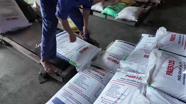 Stacking Animal Feed Bags