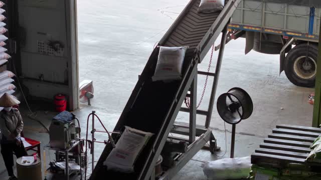 Loading Feed Sacks Onto Truck