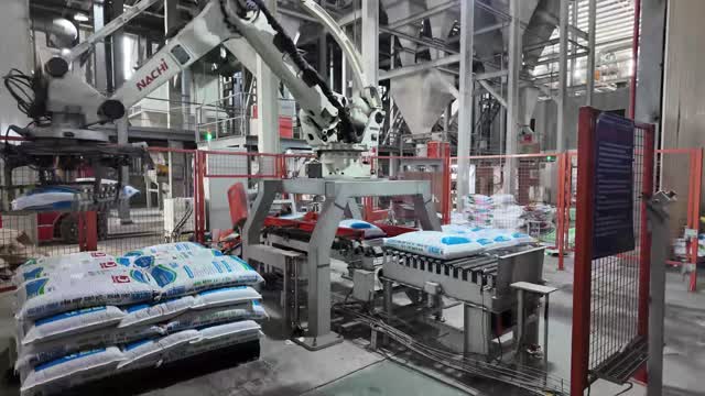 Palletizing Robot In Feed Mill