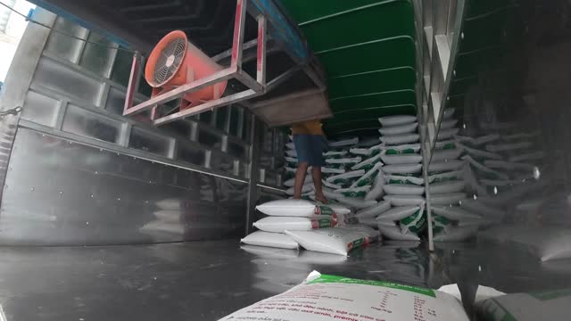 Loading Feed In Truck Container