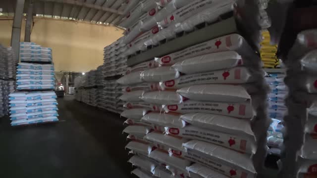 Stacked Feed Bags Warehouse