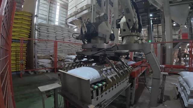 Robot Arm Loading Feed Bags