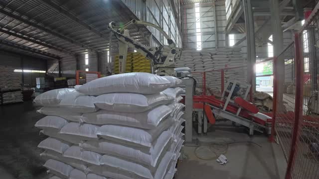 Automated Sack Stacking In Factory