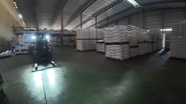 Forklift In Feed Warehouse