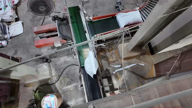 Sack Moving On Conveyor