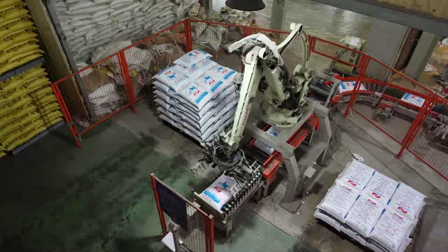 Robot Arm Stacking Feed Bags