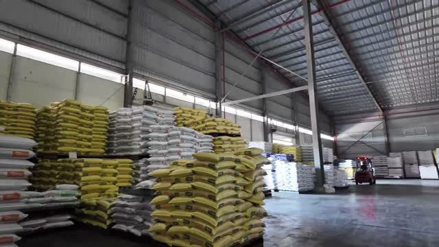 Yellow Feed Bag Stacks