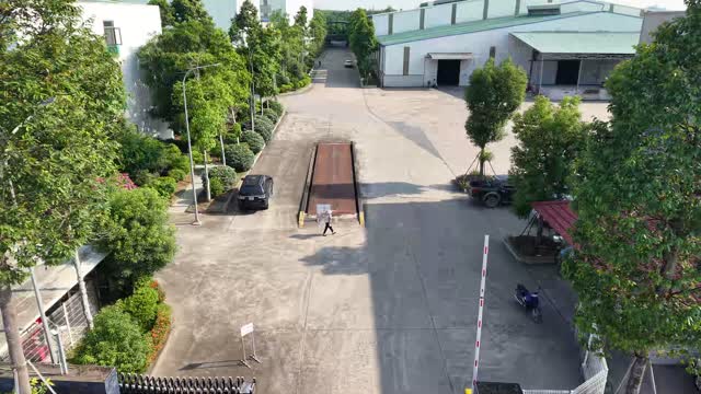 Aerial Factory Driveway And Ramp