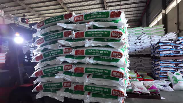 Stacked Duck Feed Bags