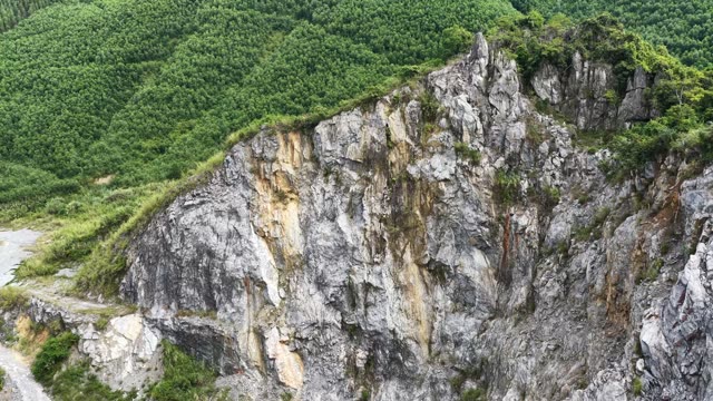 Weathered Limestone Cliff Face